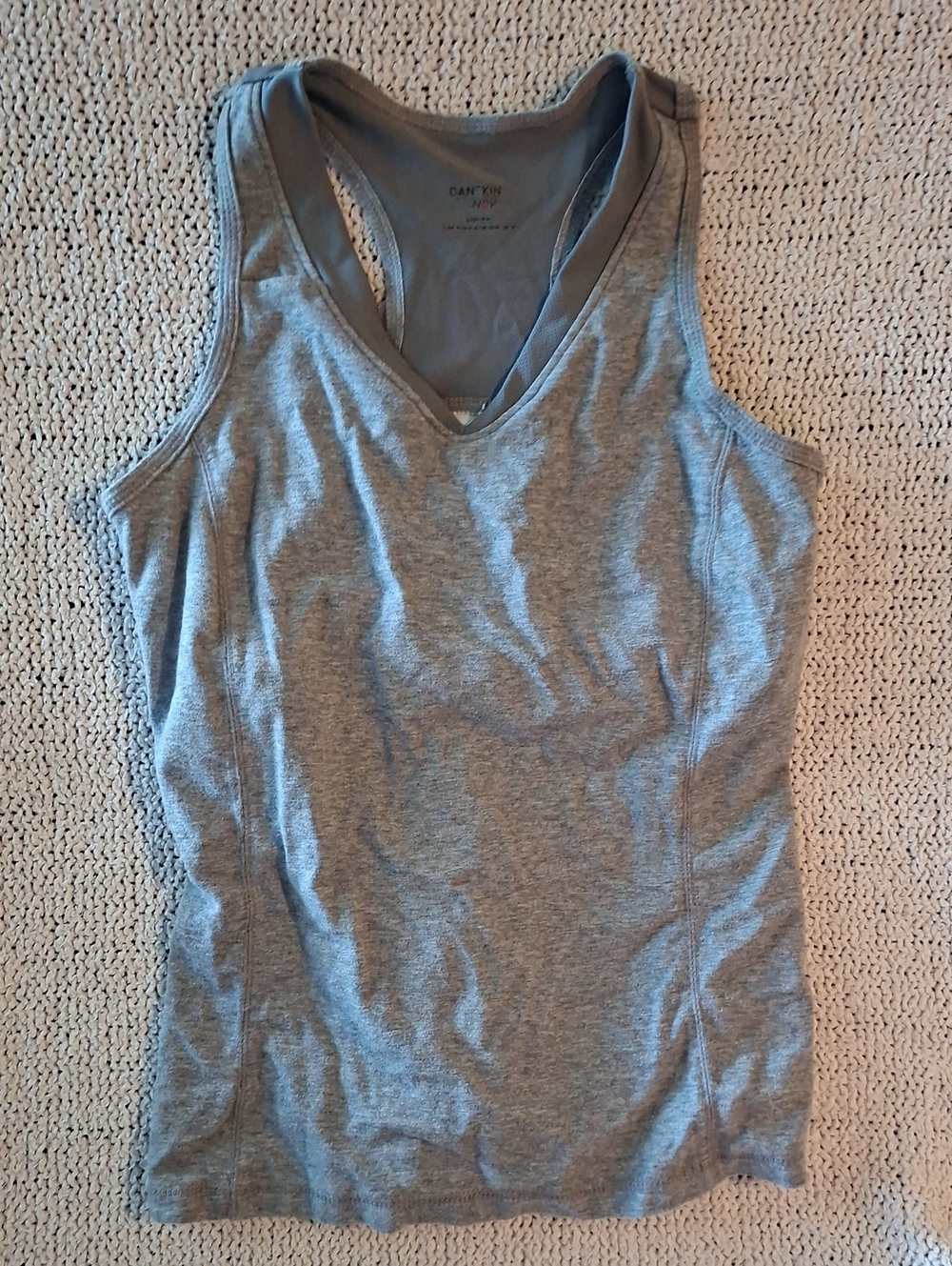 Light Gray V-Neck Racerback Tank - Picture 1 of 4